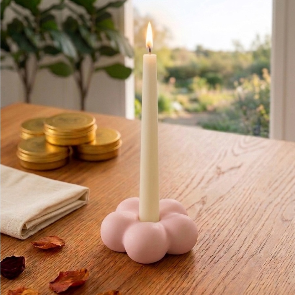 Pink Cloud Bubble Jesmonite Candle Holder